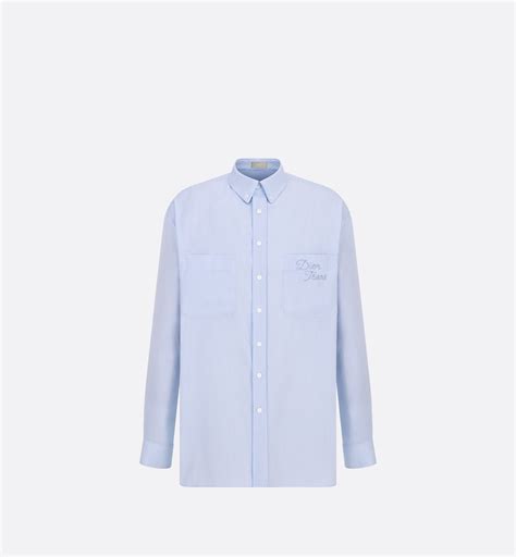 chemise dior bleu|Chemise Sergé de coton bleu .